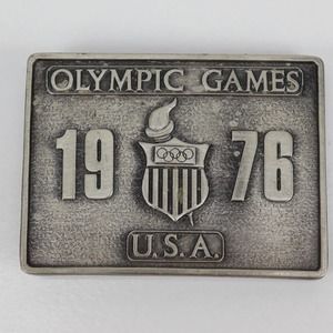 1976 Olympic Games Vintage Belt Buckle USA Sports Bergamot Brass Works Darien WI